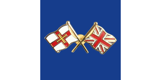 Guernsey and UK crossed flag Pin Badge